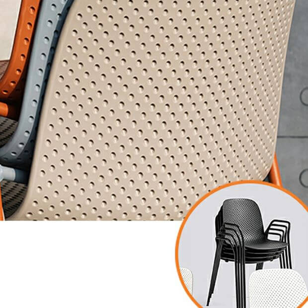 Scandinavian stackable kitchen chair with plastic and acrylic seat and metal legs