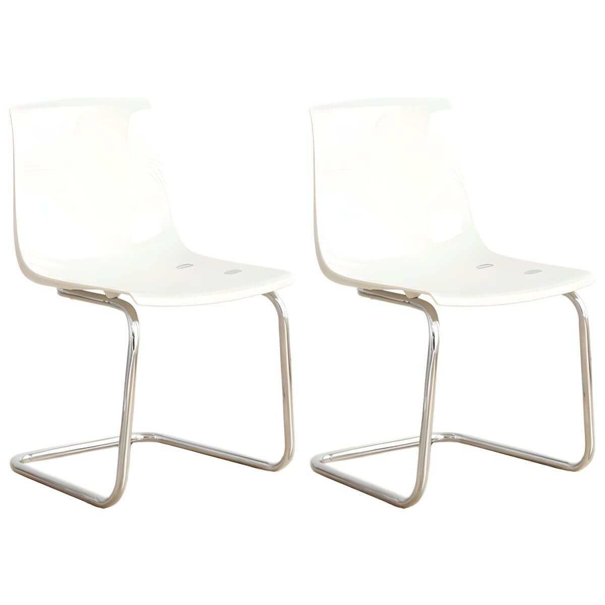 Scandinavian style plastic and acrylic non-upholstered side dining chair