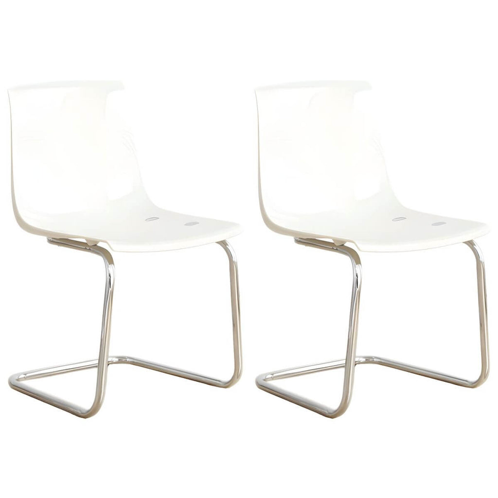 Scandinavian style plastic and acrylic non-upholstered side dining chair