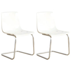 Scandinavian Style Non-Upholstered Side Chair in Plastic & Acrylic Dining Chairs