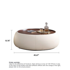 Light Luxury Modern Round Coffee Table with Storage