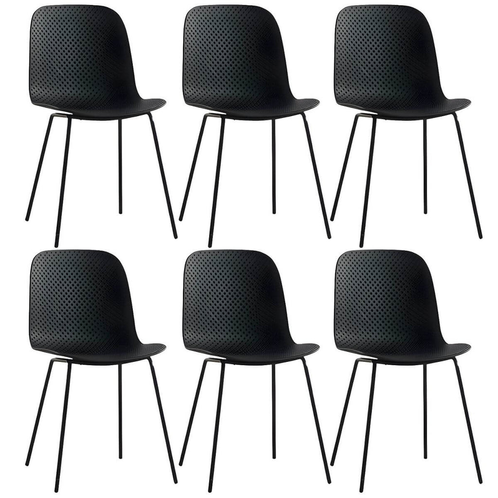 Scandinavian stackable kitchen chair with plastic and acrylic seat and metal legs