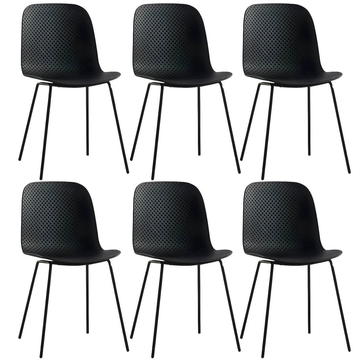 Scandinavian stackable kitchen chair with plastic and acrylic seat and metal legs