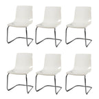 Scandinavian style low back side chair made of plastic and acrylic, ideal for kitchen and dining areas