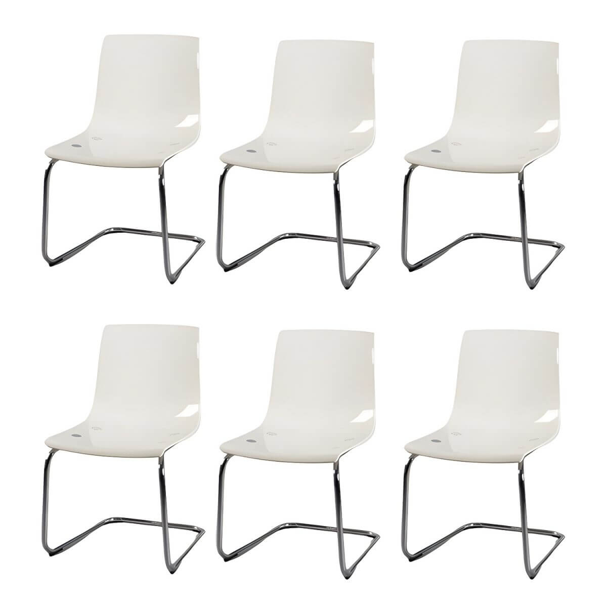 Scandinavian style low back side chair made of plastic and acrylic, ideal for kitchen and dining areas