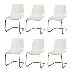 Gorgeous Scandinavian Style Side Chair - Low Back Plastic & Acrylic Chair for Kitchen & Dining Dining Chairs