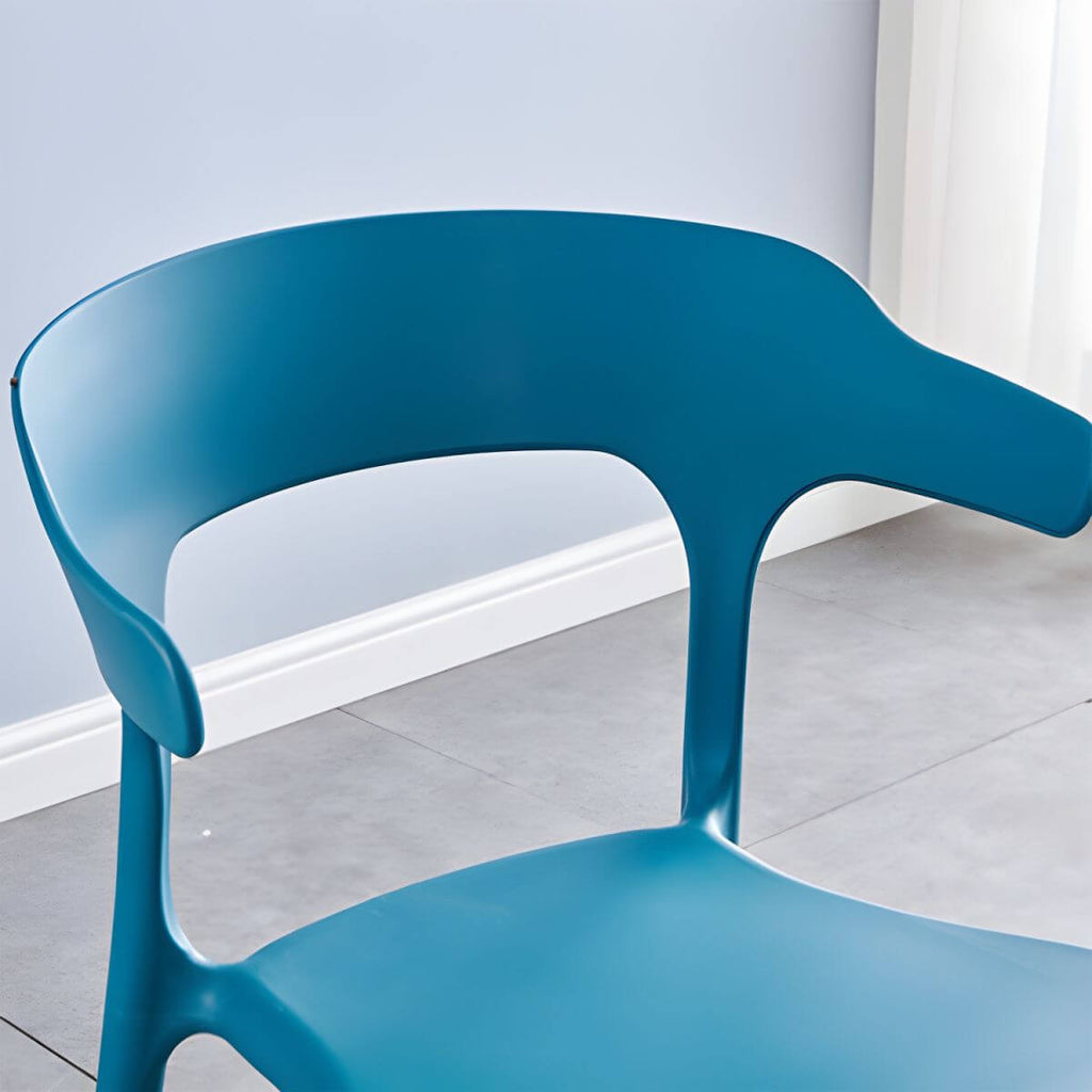 Acrylic Nordic dining chair with backrest and armrests, featuring clear acrylic legs