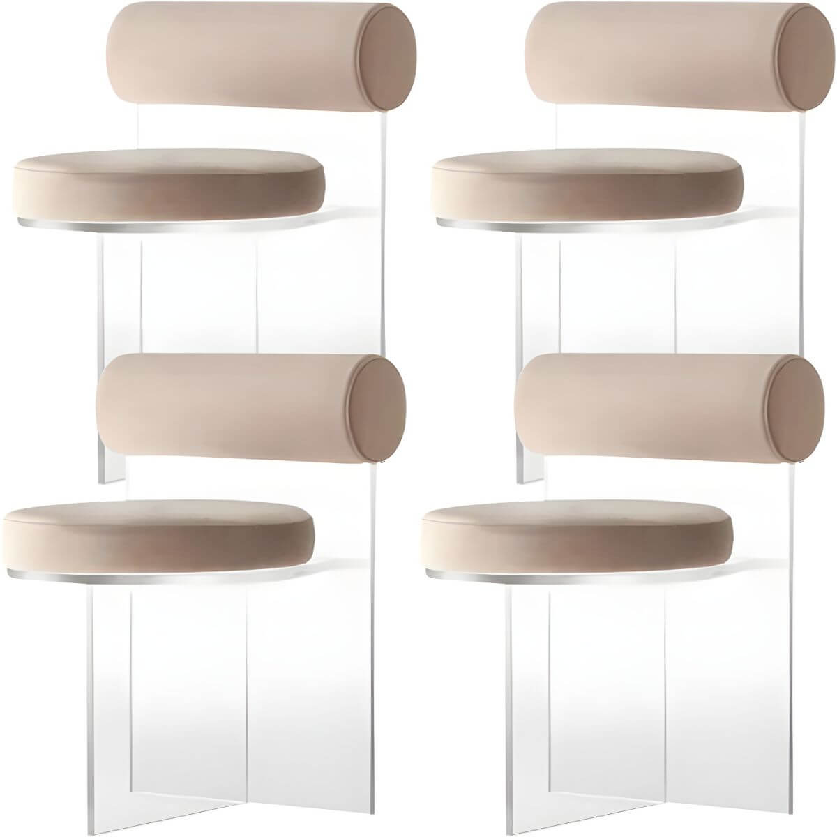 Acrylic contemporary dining chair with solid back, perfect for modern dining rooms