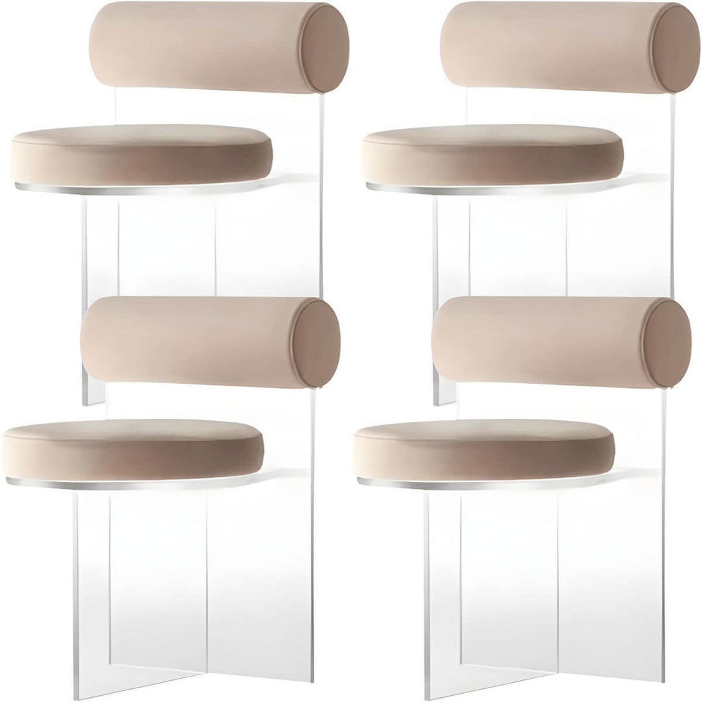 Acrylic contemporary dining chair with solid back, perfect for modern dining rooms