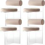 Acrylic contemporary dining chair with solid back, perfect for modern dining rooms