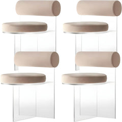 Contemporary Solid Back Dining Chair Acrylic Side Chair for Dining Room Dining Chairs