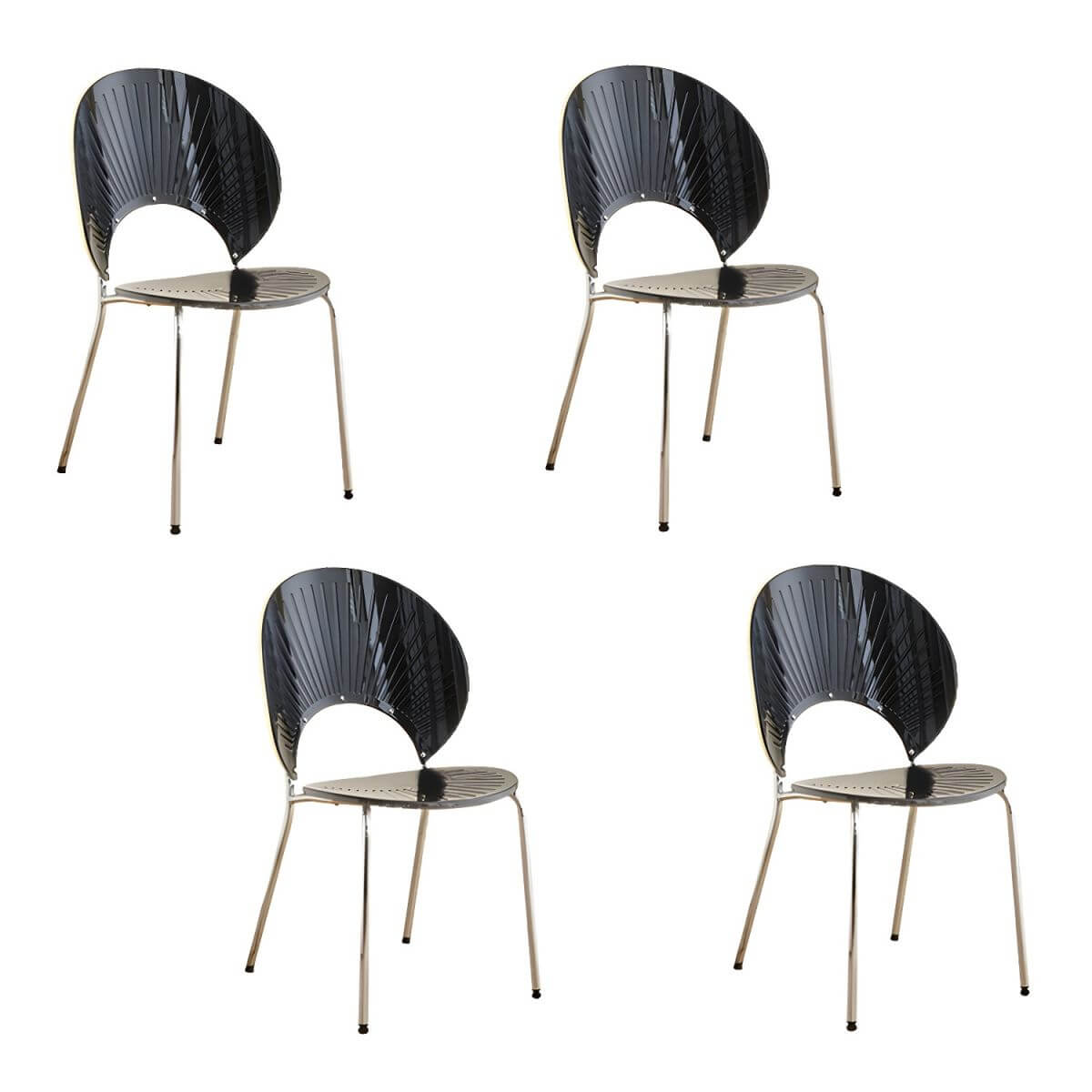 Scandinavian style stackable armless side chair made of plastic and acrylic for dining