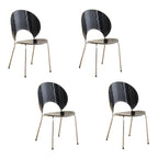 Scandinavian style stackable armless side chair made of plastic and acrylic for dining