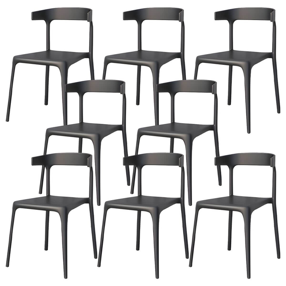 Stackable Nordic acrylic dining chair with backrest and acrylic legs