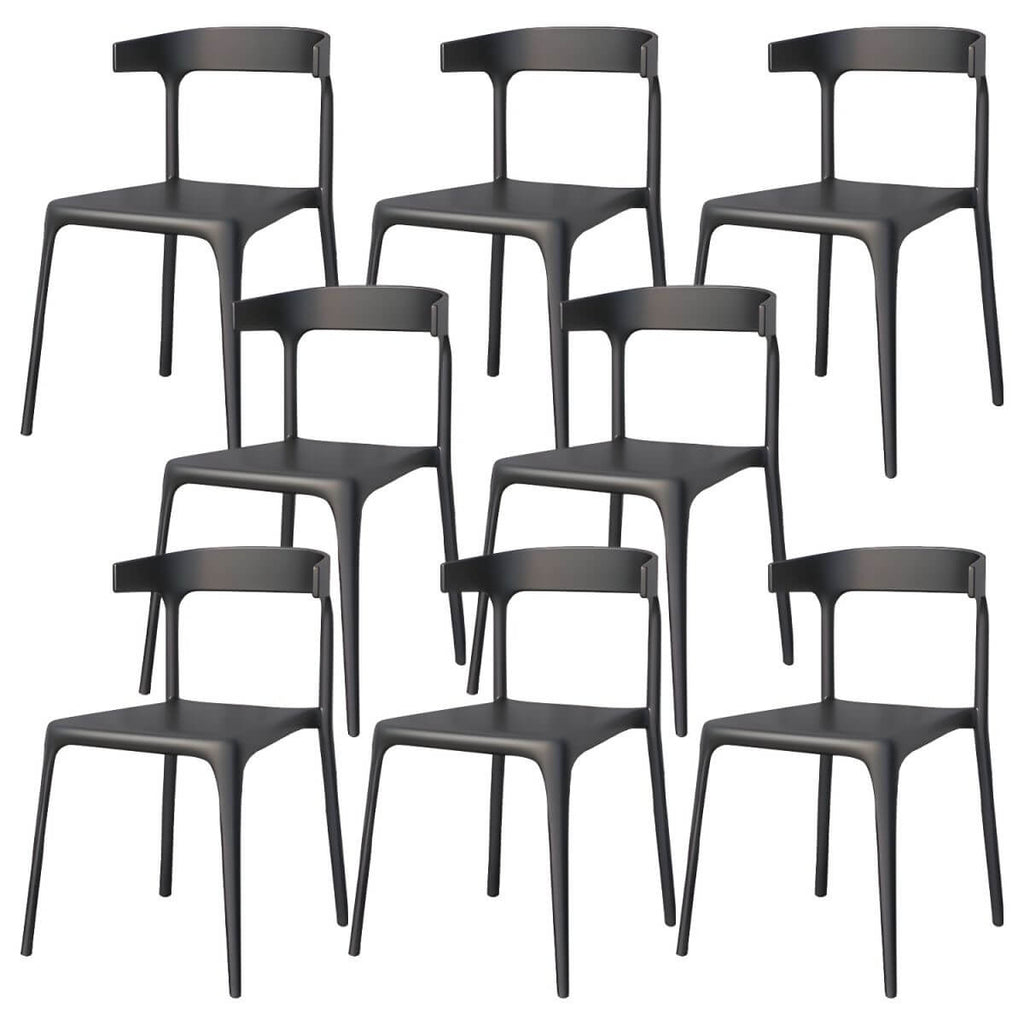 Stackable Nordic acrylic dining chair with backrest and acrylic legs