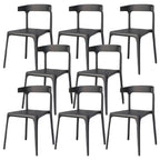 Stackable Nordic acrylic dining chair with backrest and acrylic legs