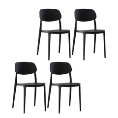 Plastic Scandinavian Living Room Side Chair Matte Finish Open Back Dining Chair Dining Chairs