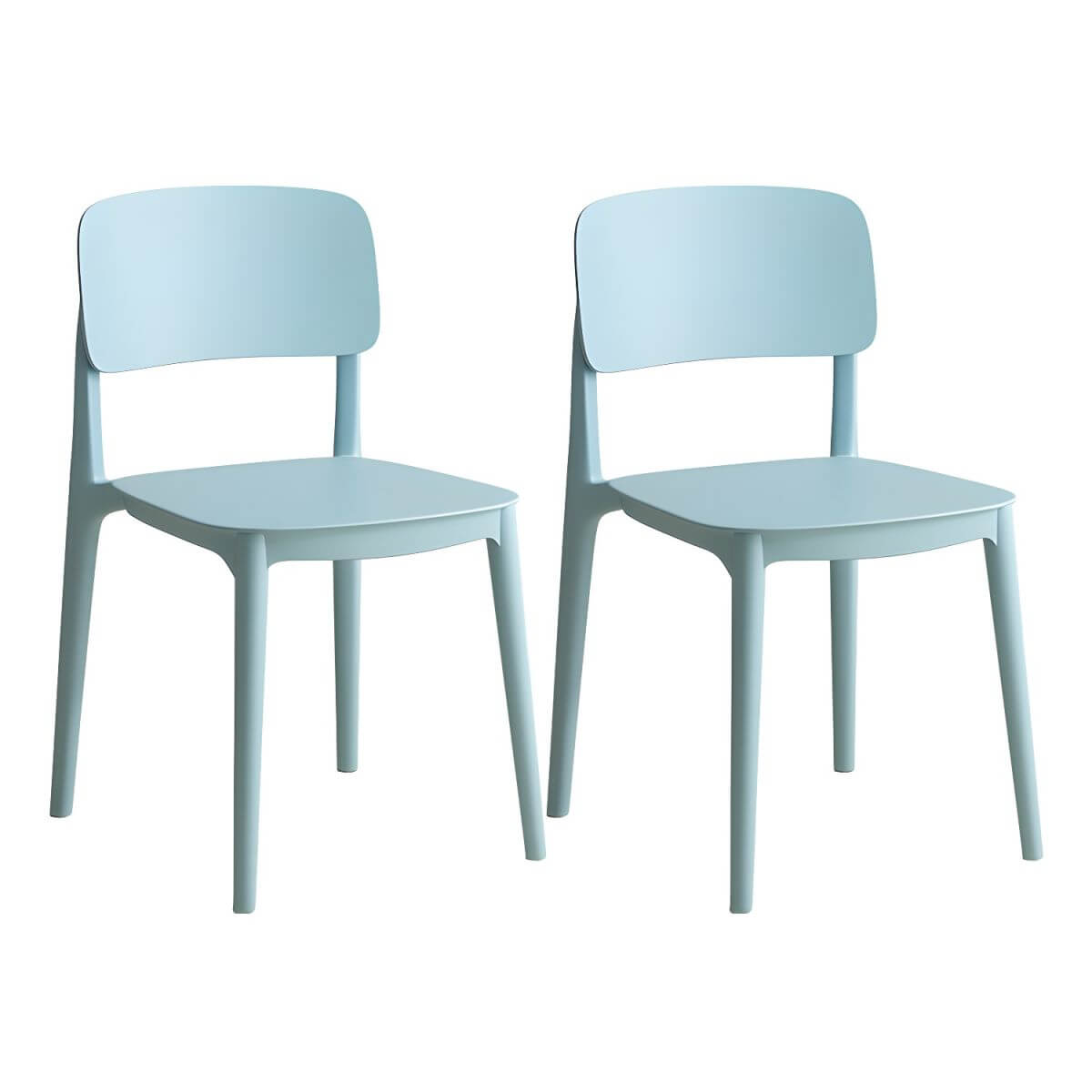 Scandinavian style stackable plastic and acrylic side chair for kitchen and dining