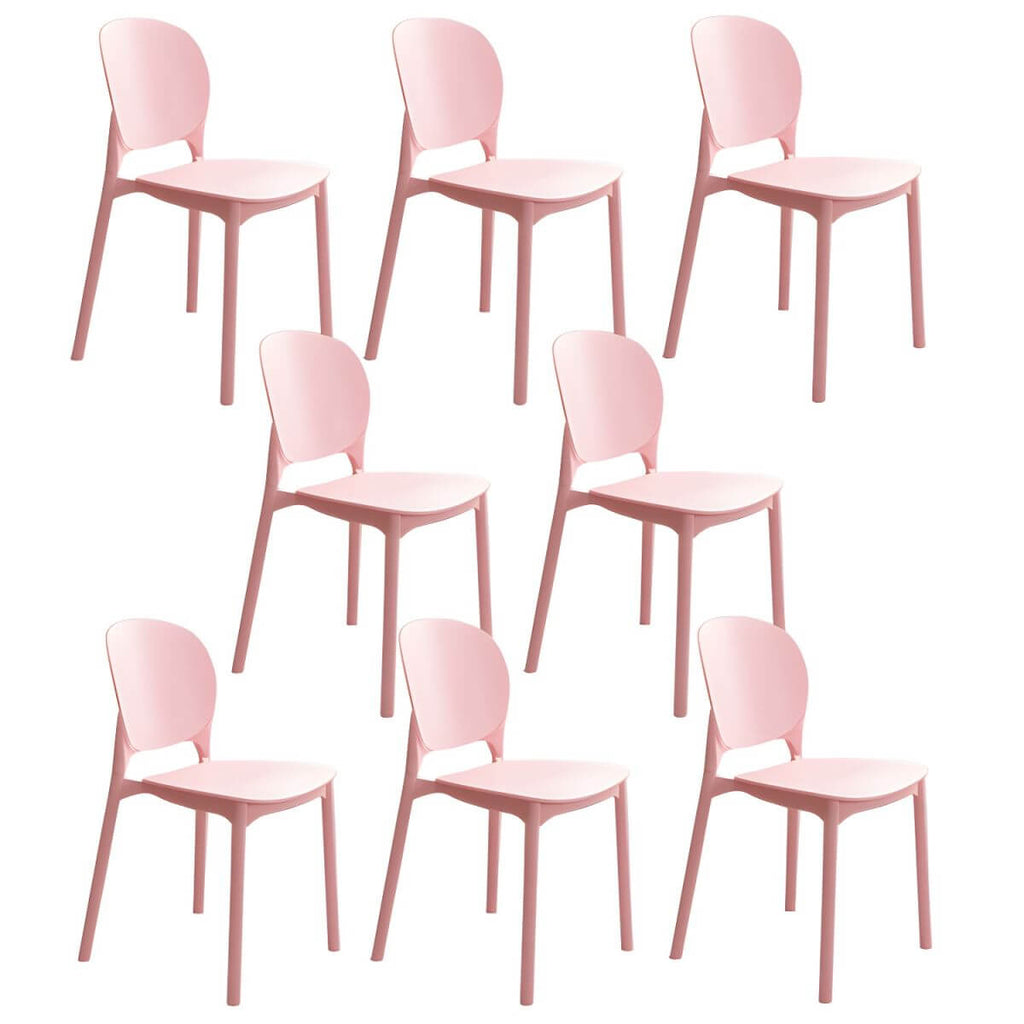 Stackable Scandinavian side chair with open back made of plastic and acrylic for dining