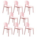 Stackable Scandinavian side chair with open back made of plastic and acrylic for dining