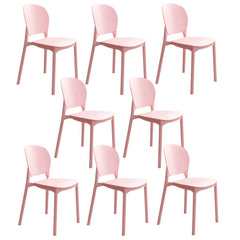 Stackable Scandinavian Side Chair with Open Back and Plastic & Acrylic Material Dining Chairs