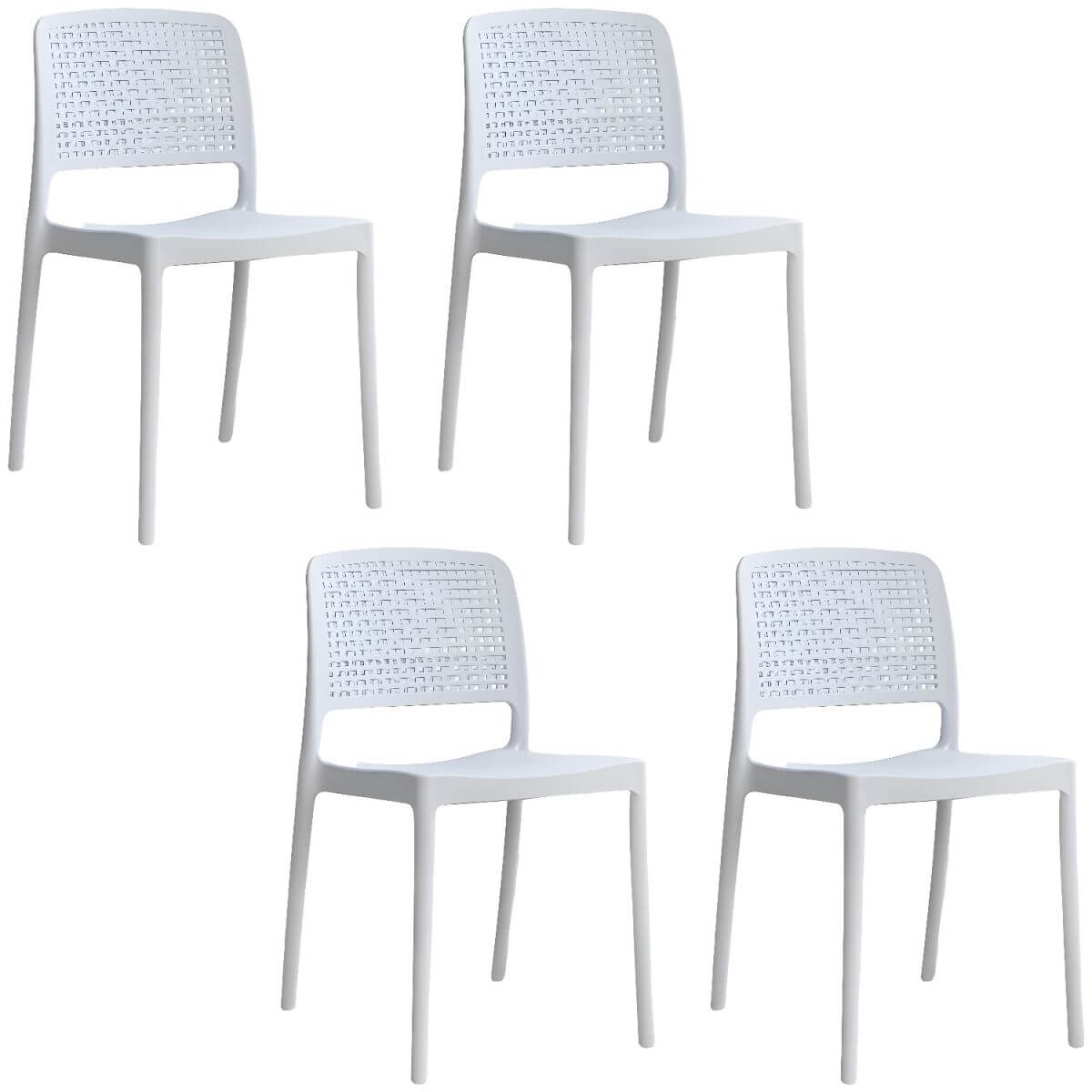 Stackable modern plastic and acrylic side chair for kitchen and dining use