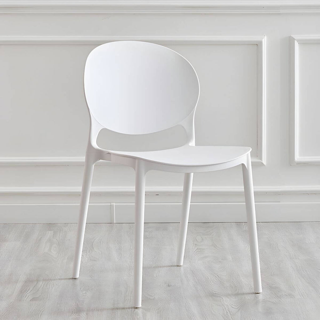 Modern acrylic dining side chair with open back, 32 inches tall, ideal for restaurant seating