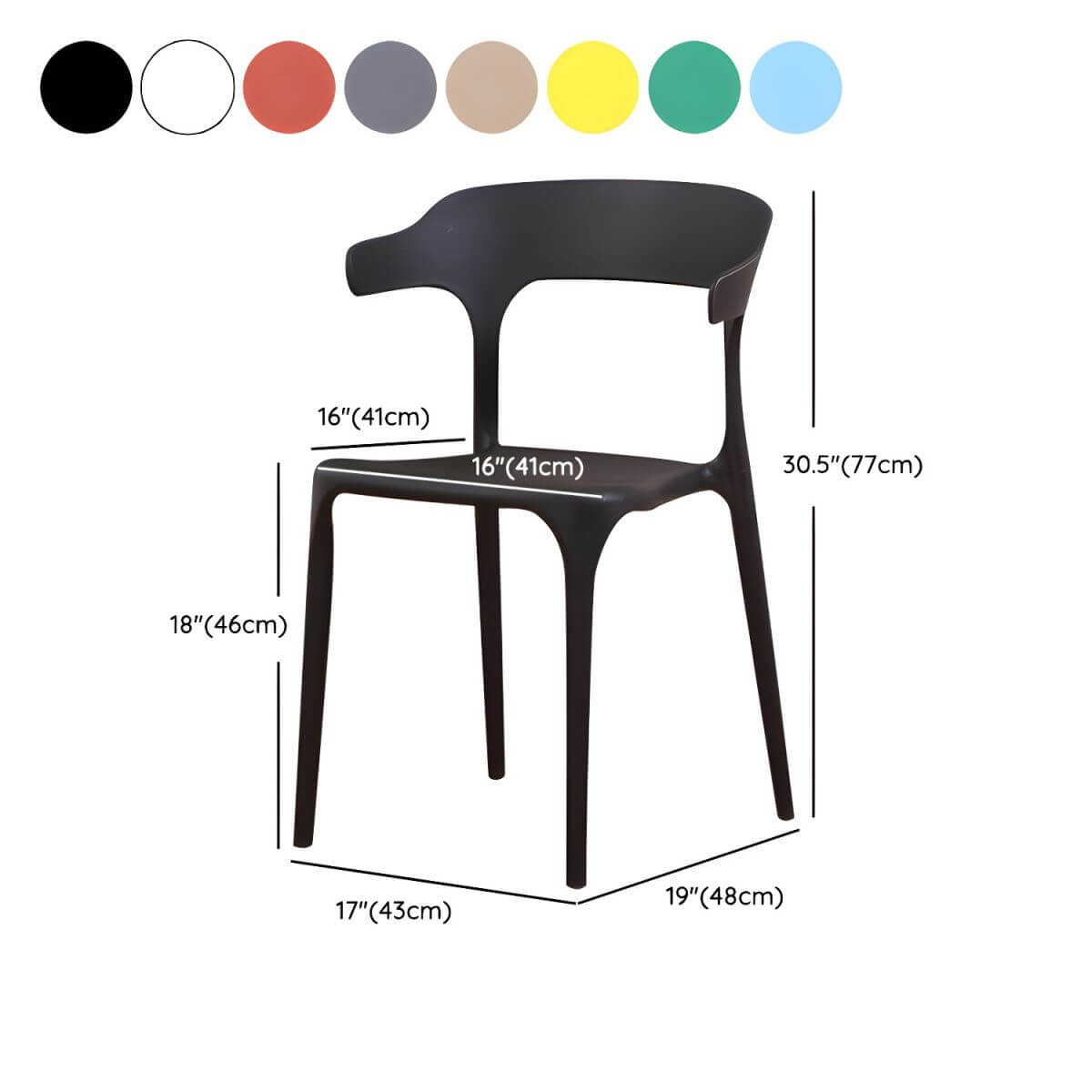 Stackable Nordic acrylic dining chair with armrest and clear acrylic legs