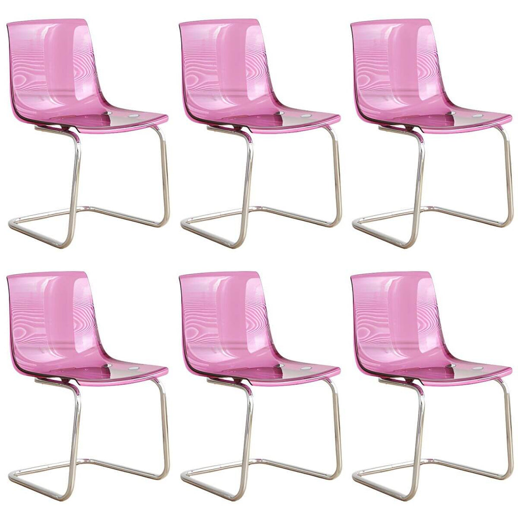 Scandinavian style plastic and acrylic non-upholstered side dining chair