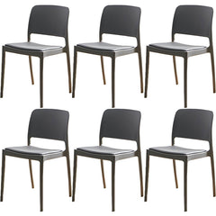 Scandinavian Plastic & Acrylic Dining Chair with Low Back Rest and Armless Design Dining Chairs