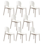 Stackable Scandinavian side chair with open back made of plastic and acrylic for dining