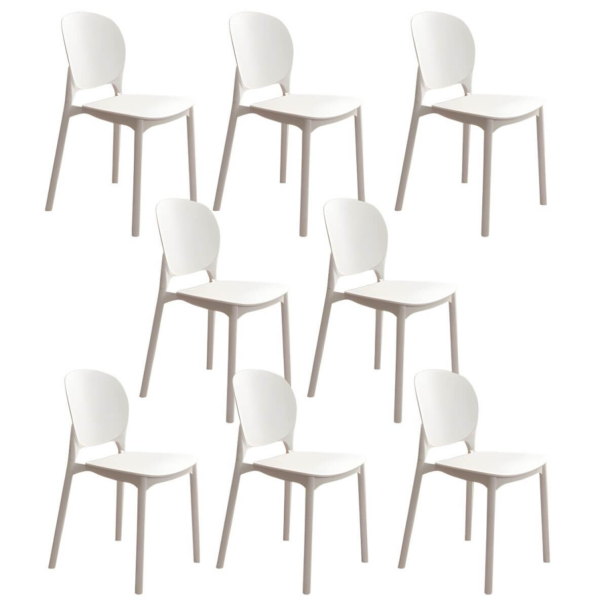 Stackable Scandinavian side chair with open back made of plastic and acrylic for dining
