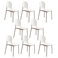 Stackable Scandinavian Side Chair with Open Back and Plastic & Acrylic Material Dining Chairs