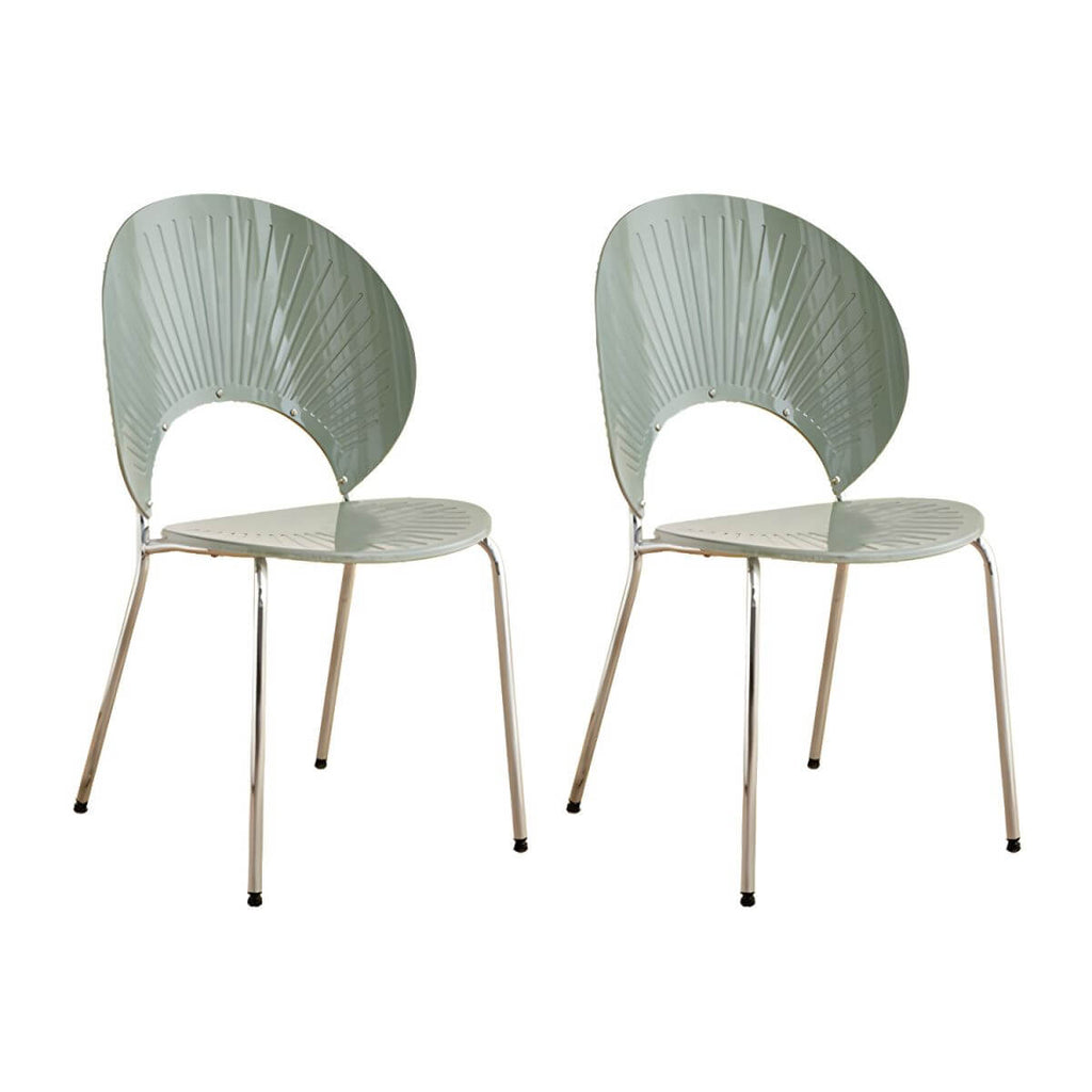 Scandinavian style stackable armless side chair made of plastic and acrylic for dining