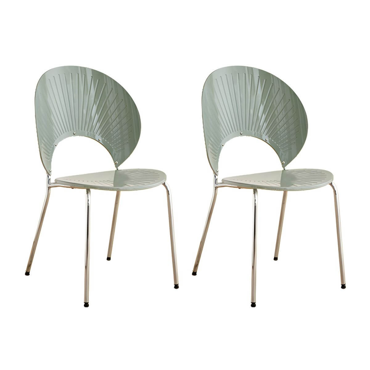 Scandinavian style stackable armless side chair made of plastic and acrylic for dining