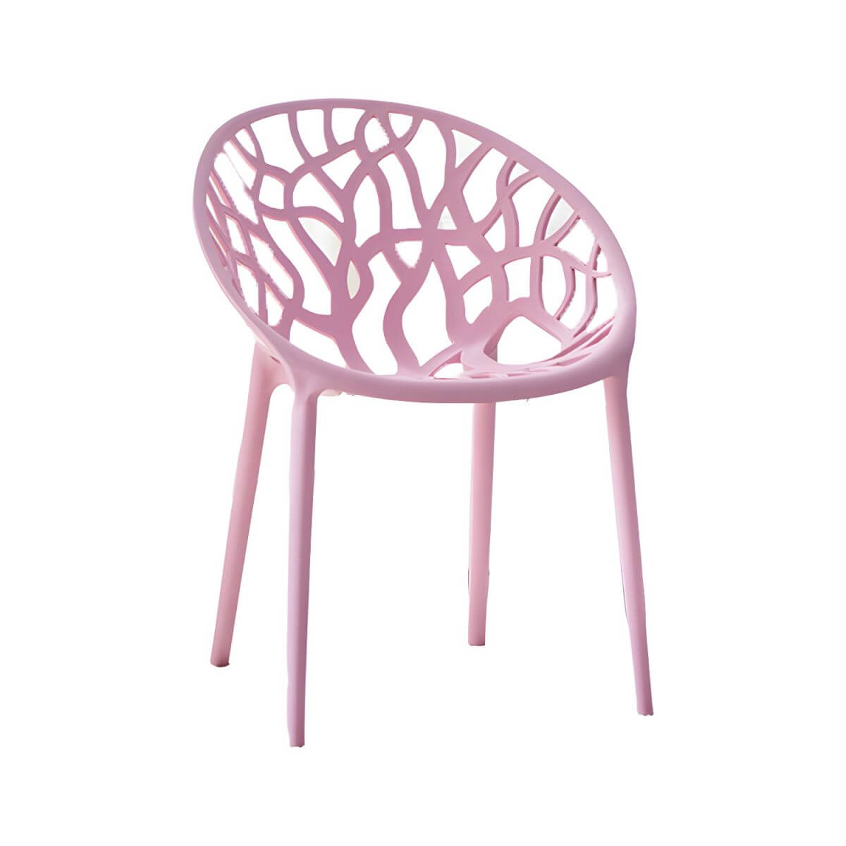 Scandinavian style sloped arm chair made of plastic and acrylic, ideal for kitchen and dining areas