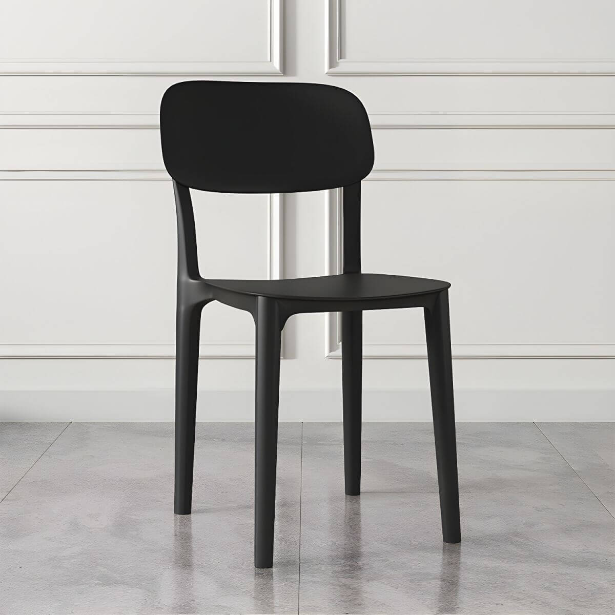 Stackable Nordic acrylic dining chair with backrest and acrylic legs