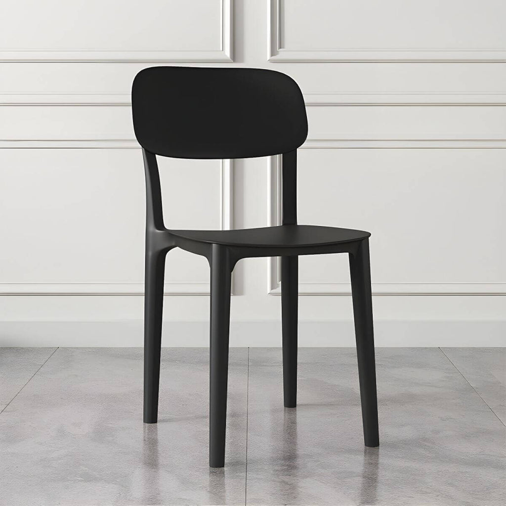 Stackable Nordic acrylic dining chair with backrest and acrylic legs