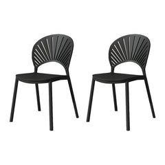 Scandinavian Style Plastic & Acrylic Side Chair with Low Back for Kitchen & Dining Dining Chairs