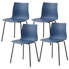 Modern plastic and acrylic side chair with metal legs, ideal for kitchen and dining rooms