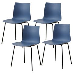 Modern Plastic & Acrylic Side Chair for Kitchen & Dining with Metal Legs Dining Chairs
