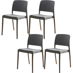 Scandinavian Plastic & Acrylic Dining Chair with Low Back Rest and Armless Design Dining Chairs