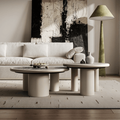 Collection Élégante de Tables Basses Rondes en Terrazzo pour une Décoration Chic de la Maison