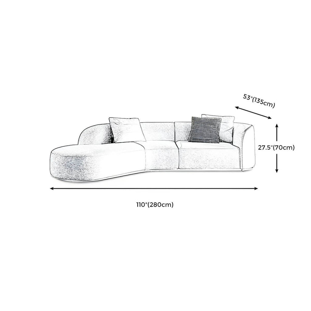 Ultra-modern polyester blend tuxedo arm sofa with tight back, 27.56 inches high sectional