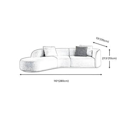 Ultra-Modern Polyester Blend Tight Back Sofa 27.56"High Tuxedo Arm Sofa Sectionals