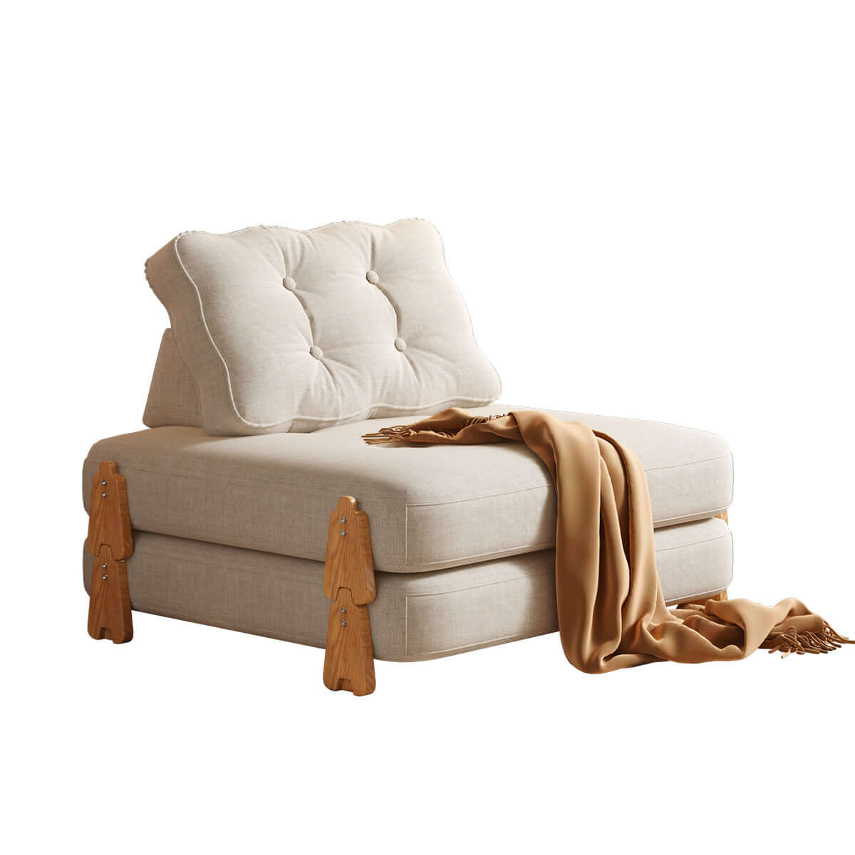 Modular floor sofa bed that folds, convertible for sitting or sleeping comfortably