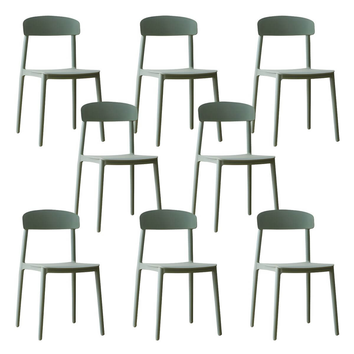 Scandinavian style low back kitchen and dining chair made of plastic and acrylic