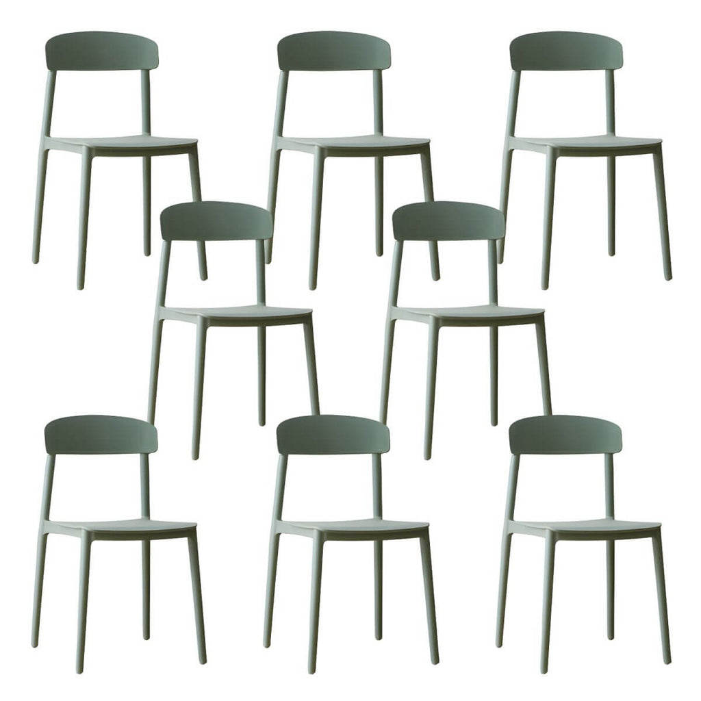 Scandinavian style low back kitchen and dining chair made of plastic and acrylic