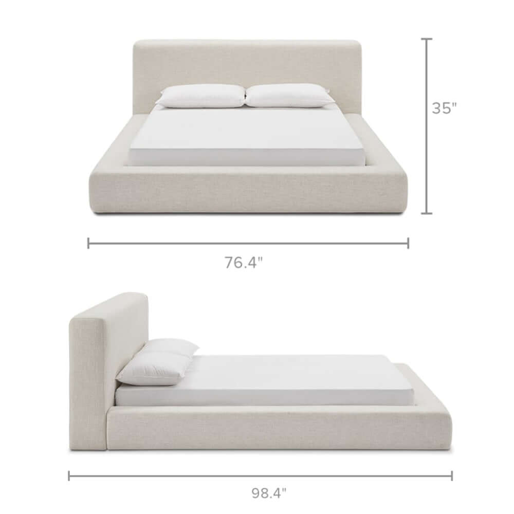 Modern upholstered bed in queen and king sizes with stylish design and comfortable fabric