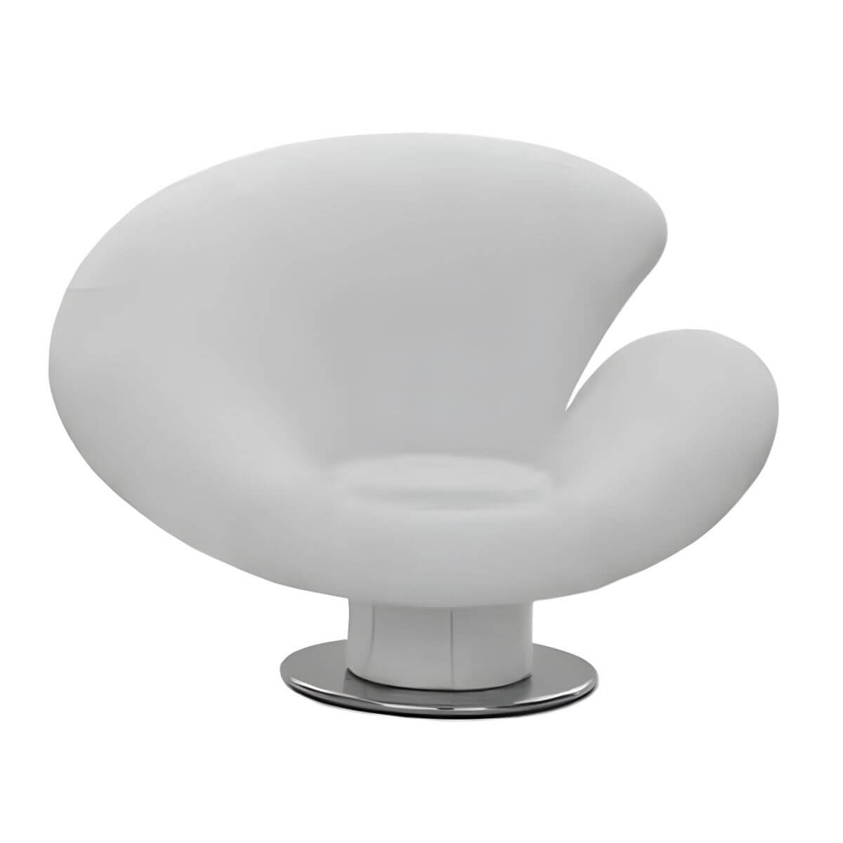 High-back modern papasan chair with linen blend upholstery and reclining feature